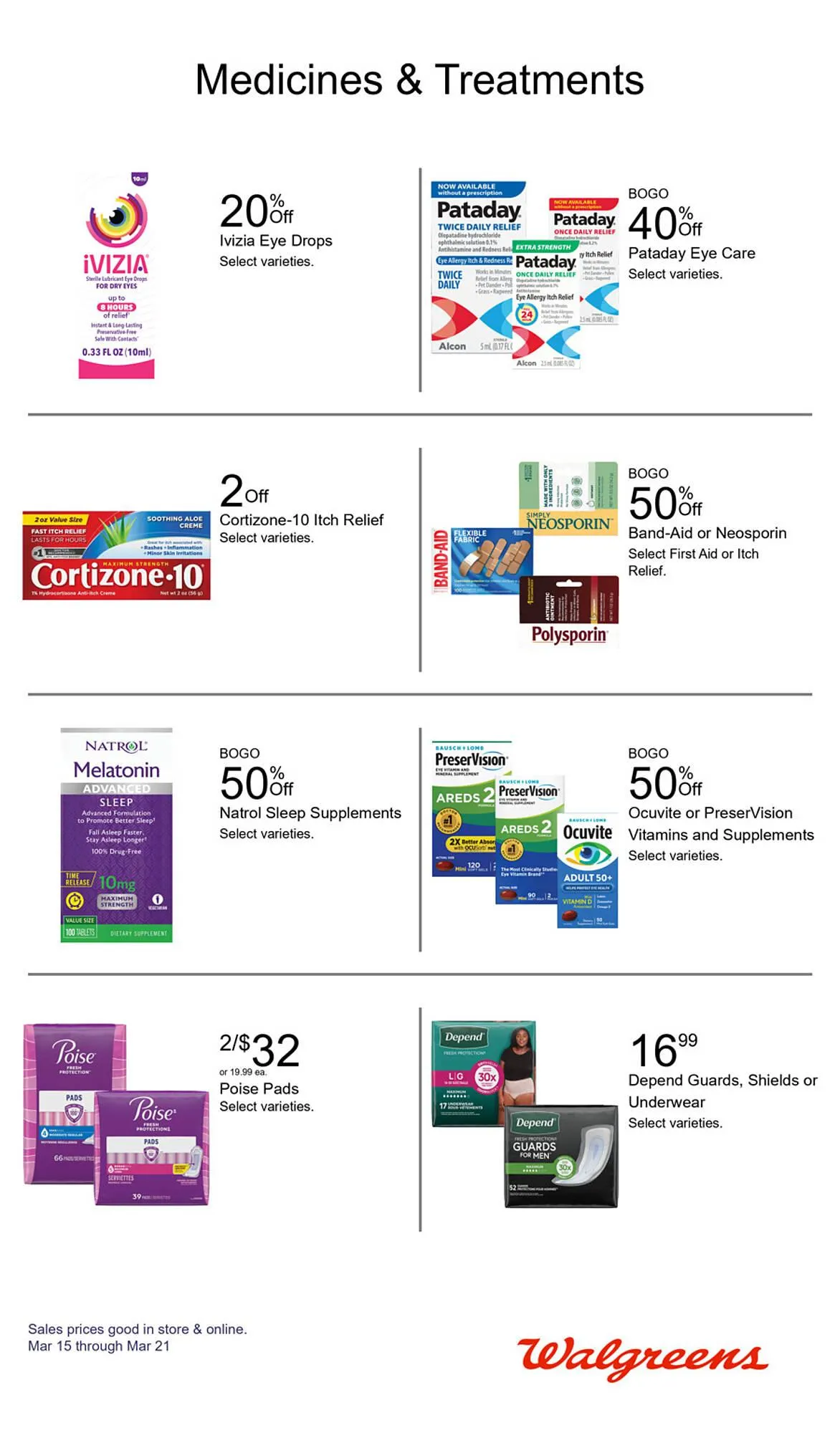 Weekly promotion Walgreens weekly ad spanning from March 15 to March 21 2026 - Page 16 for Catalogue 365