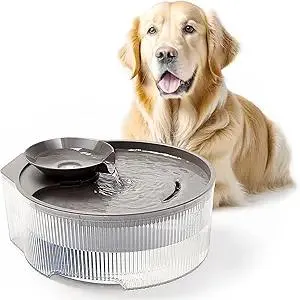 Dog Water Fountain, 5L/169oz Pet Water Fountain with Transparent Design and 3 Filters, Dog Water Bowl Dispenser with Quiet Pump, Ideal for Dogs, Cats and Multi-pet households