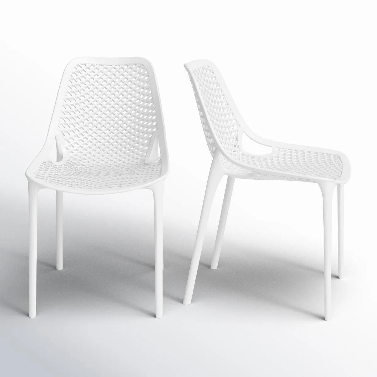 Farrah Outdoor Stacking Dining Side Chair (Set of 2)
