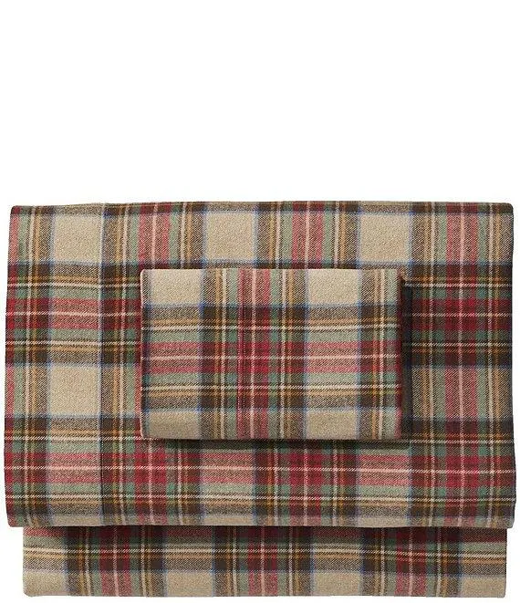 Heritage Chamois Antique Dress Stewart Plaid Flannel Sheet Set