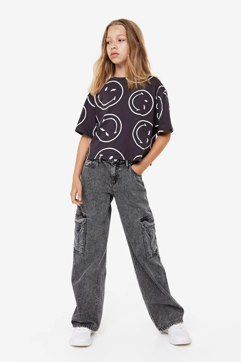 Wide Leg Low Cargo Pants