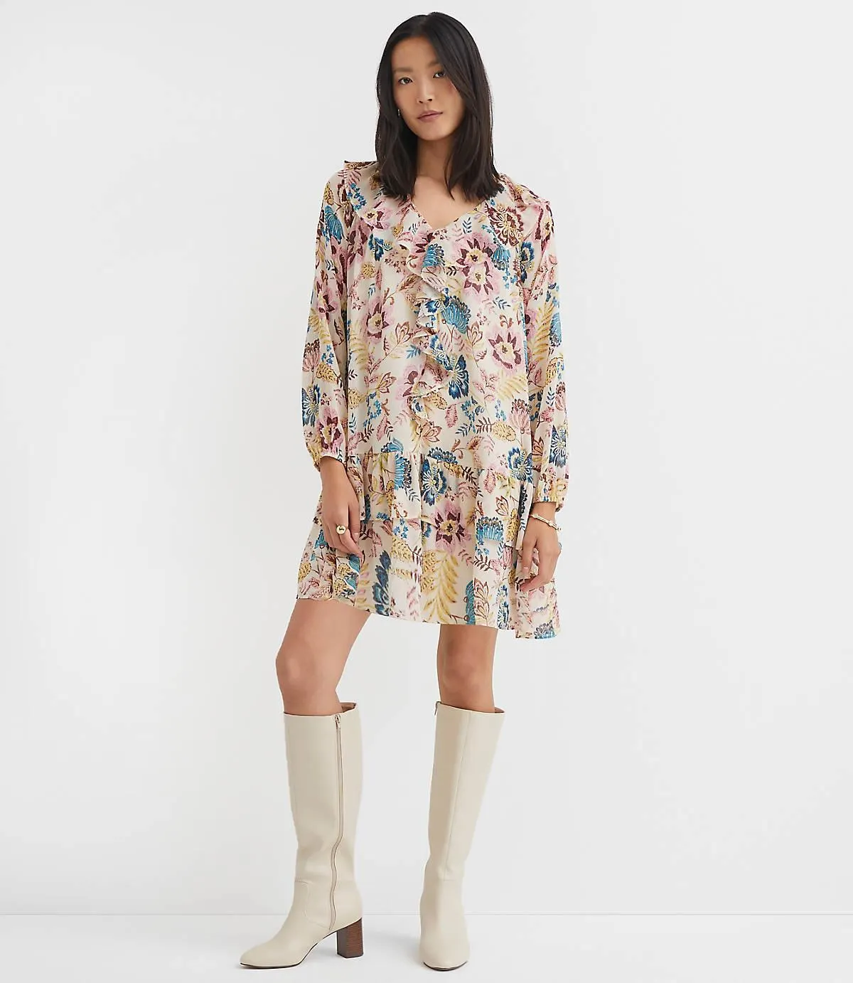 Garden Ruffle Mini Flounce Dress