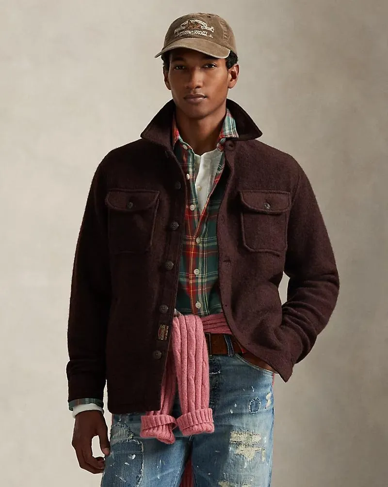 Felted Wool-Blend Overshirt