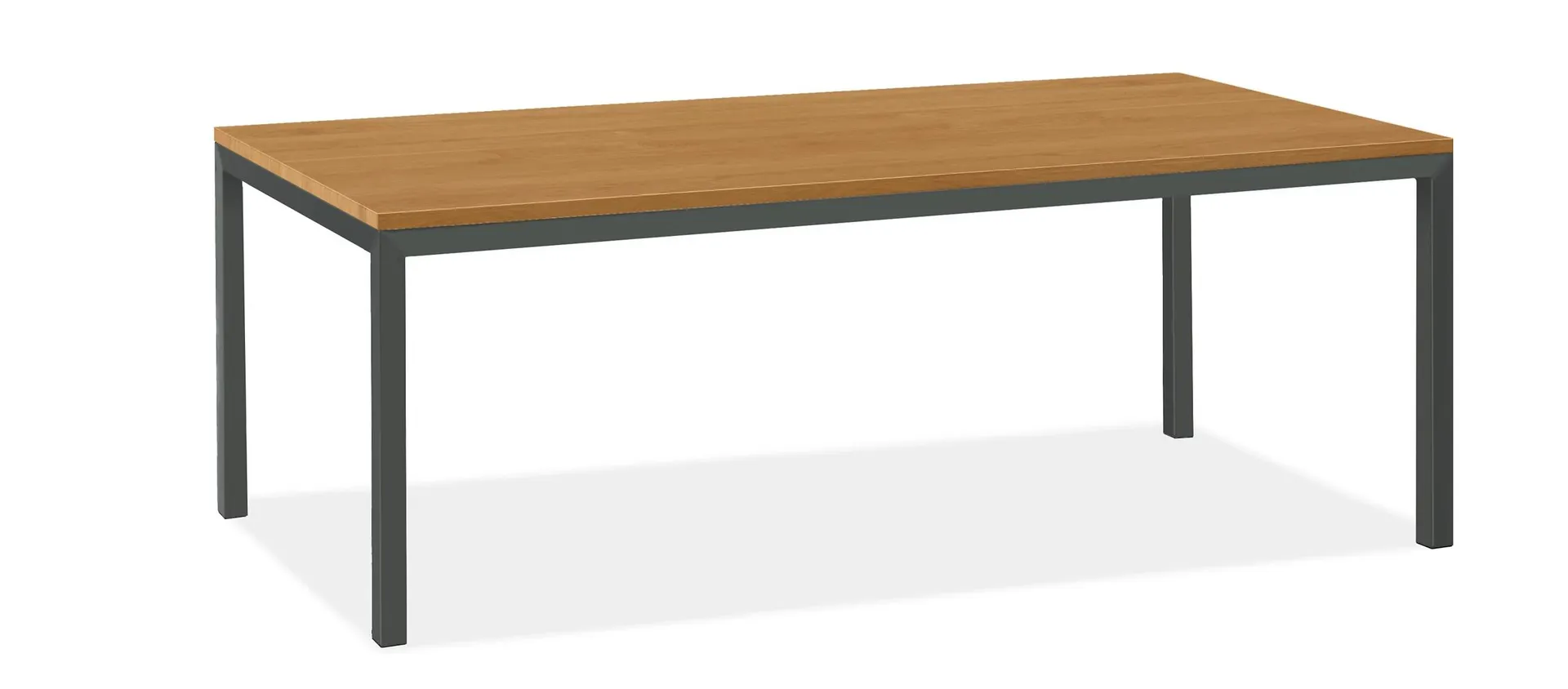 Parsons 84w 42d 30h Table in 1.5" Graphite Base with Solid White Oak Top