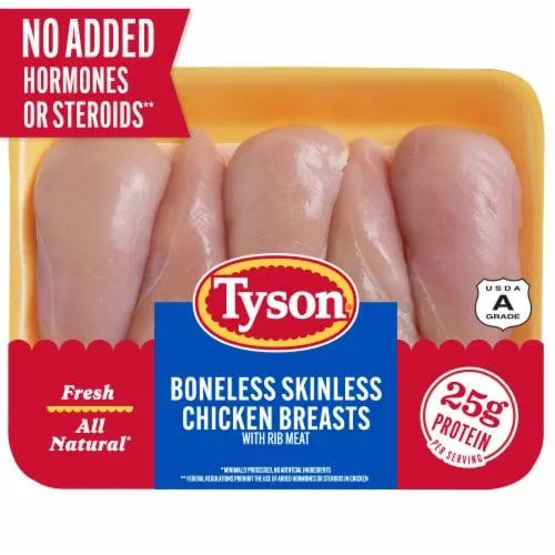 Tyson® All Natural Fresh Boneless Skinless Chicken Breasts with Rib Meat