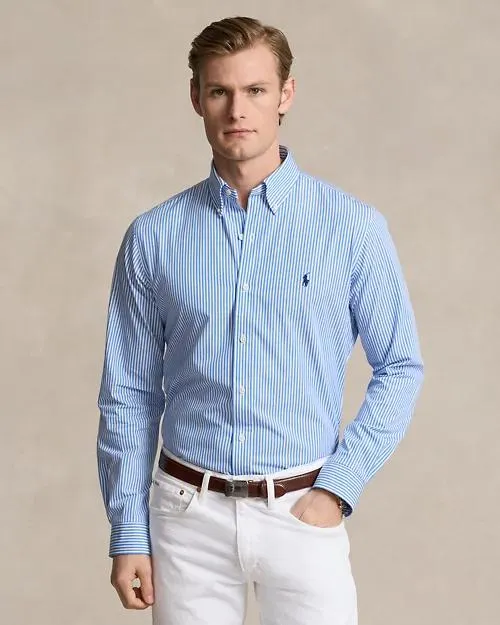 Striped Stretch Poplin Shirt - All Fits