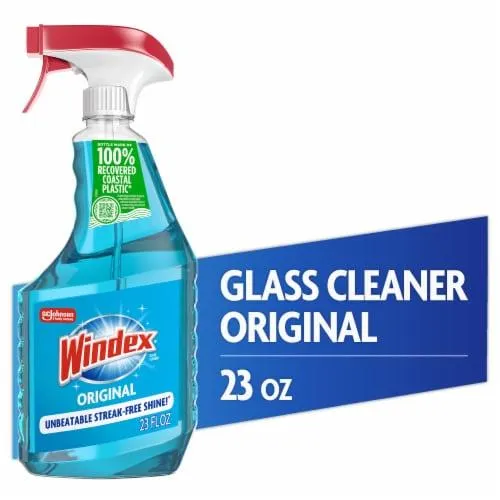 Windex® Glass Cleaner, Original Blue, Spray Bottle, 23 fl oz