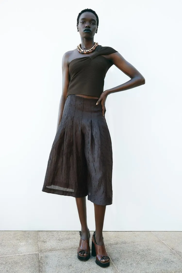 PLEATED ORGANZA CULOTTES