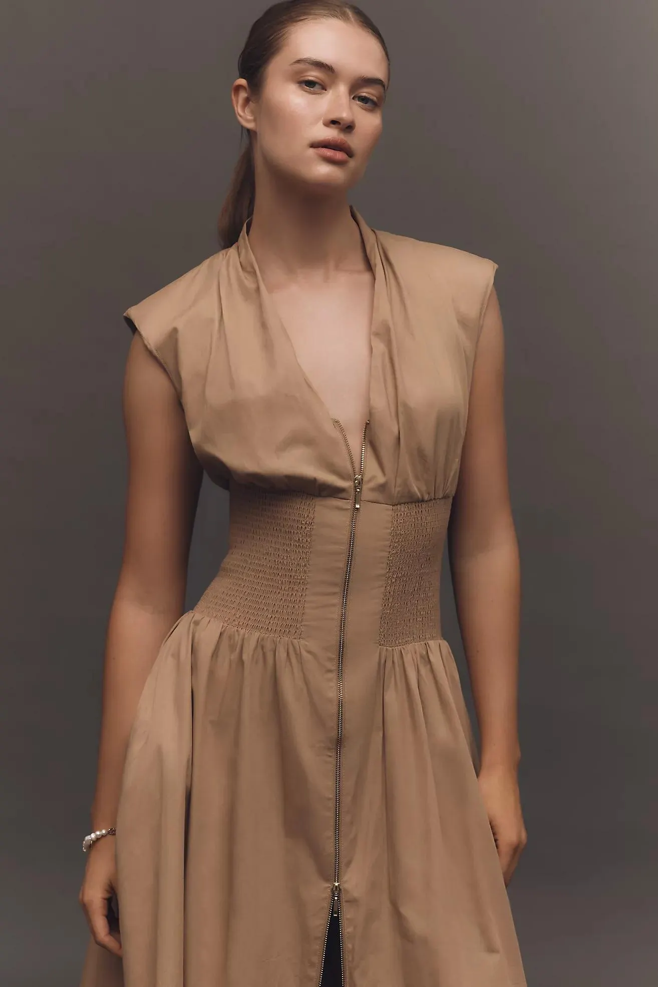 The Tommie Zip-Front Midi Dress