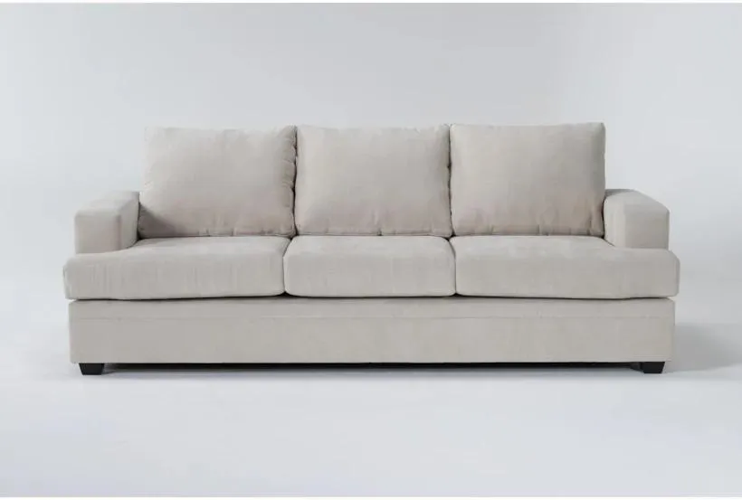 Bonaterra Sand Beige Fabric 97" Sofa | Track Arms | Loose Reversible Back