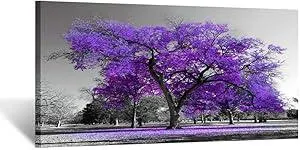 KREATIVE ARTS Canvas Prints Purple Tree Framed Wall Art Big Tree Landscape Contemporary Picture for Home Decoration Office Wall Decor Ready to Hang 20x40inch