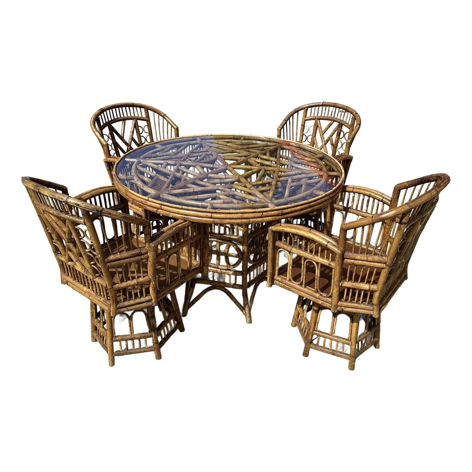 Bamboo Rattan Brighton Pavilion Chinoiserie Dining Set