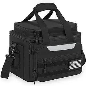 Fishing Tackle Bags - Saltwater & Freshwater Compatible, Water Resistant & Durable Fishing Bags with Padded Shoulder Strap-Pliers and Gear Storage, Black