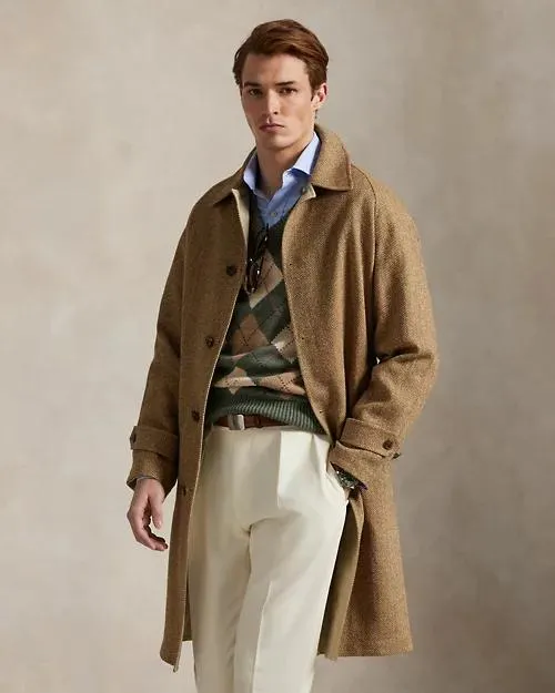 Reversible Herringbone-Poplin Topcoat