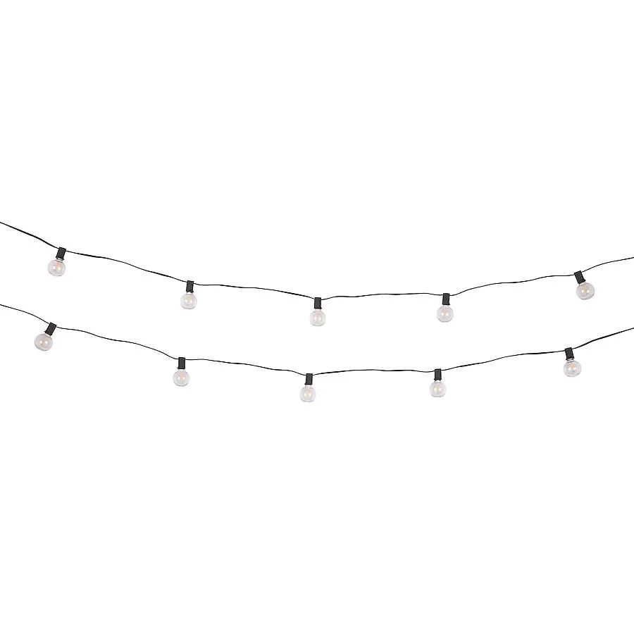 Harbor Breeze 13-ft Plug-in Black Indoor/Outdoor String Light with 10 White -Light LED Globe Bulbs