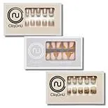 CliqOnU 3-pack French Manicure Short Oval Press-On Nails