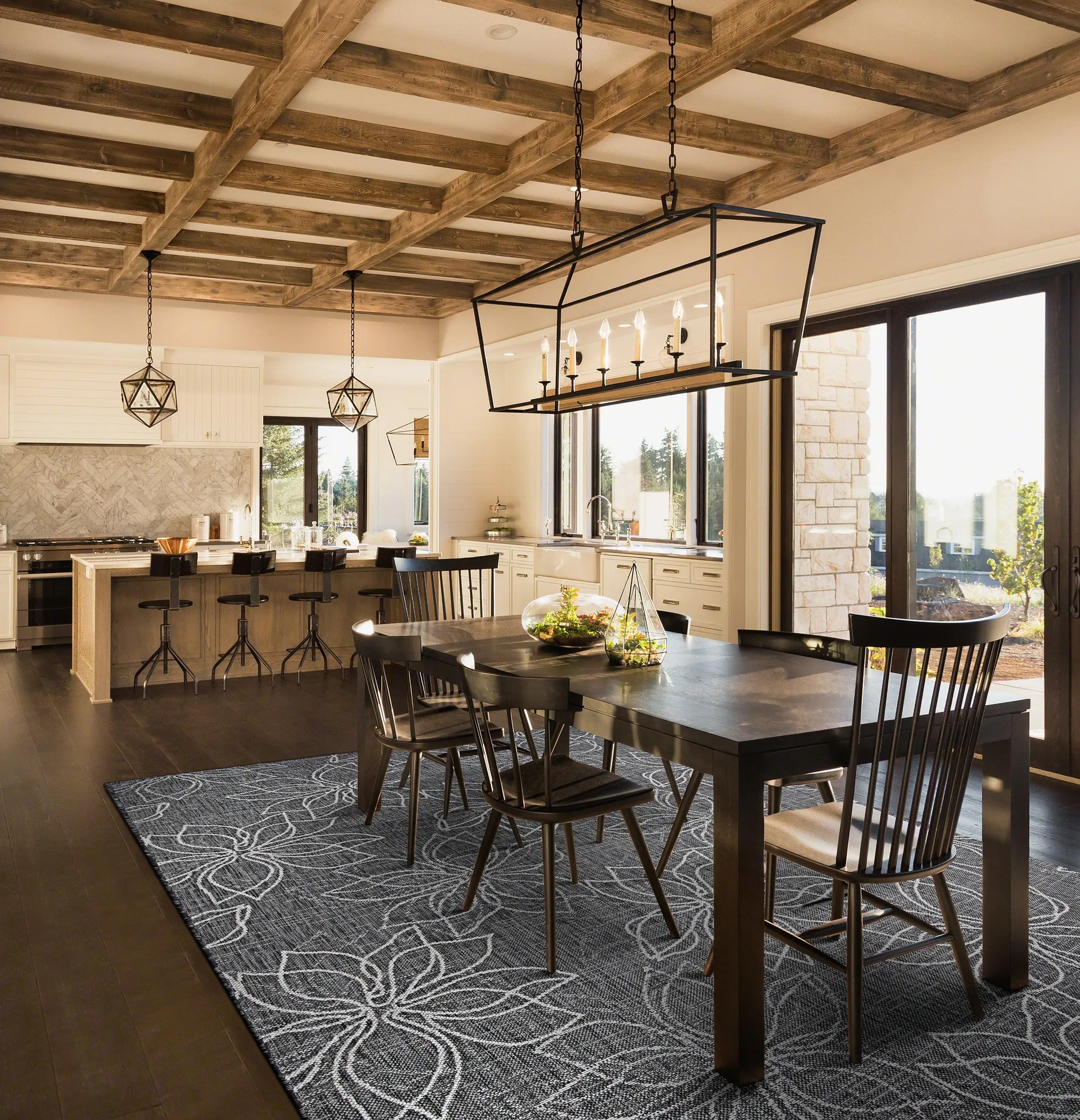 Charm Botanical Ash Indoor/Outdoor Area Rug