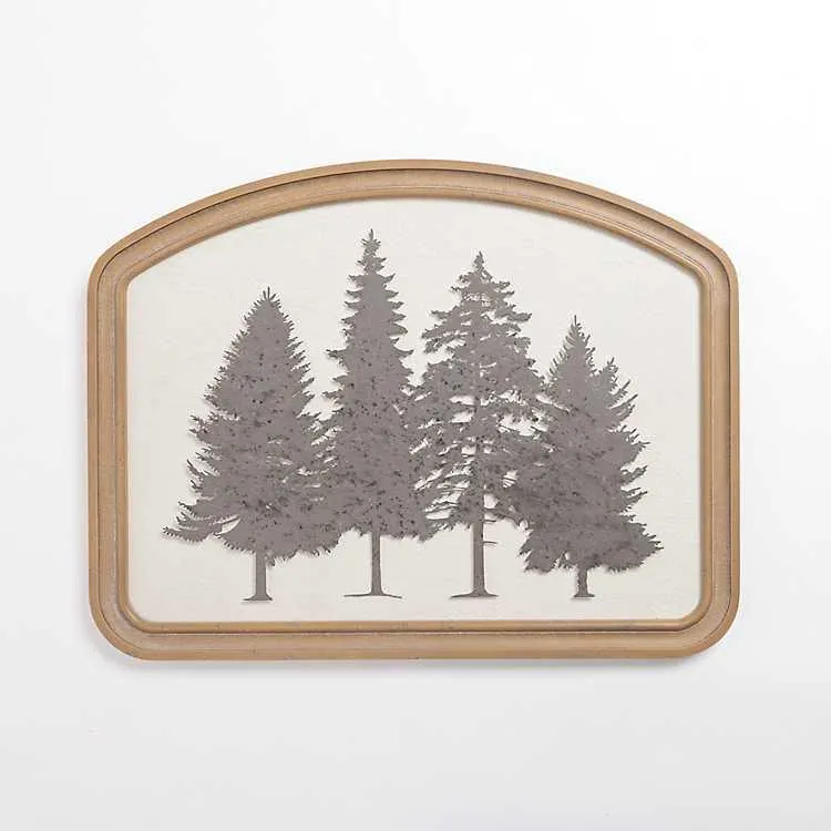 Metal Tree Scene Framed Wall Plaque