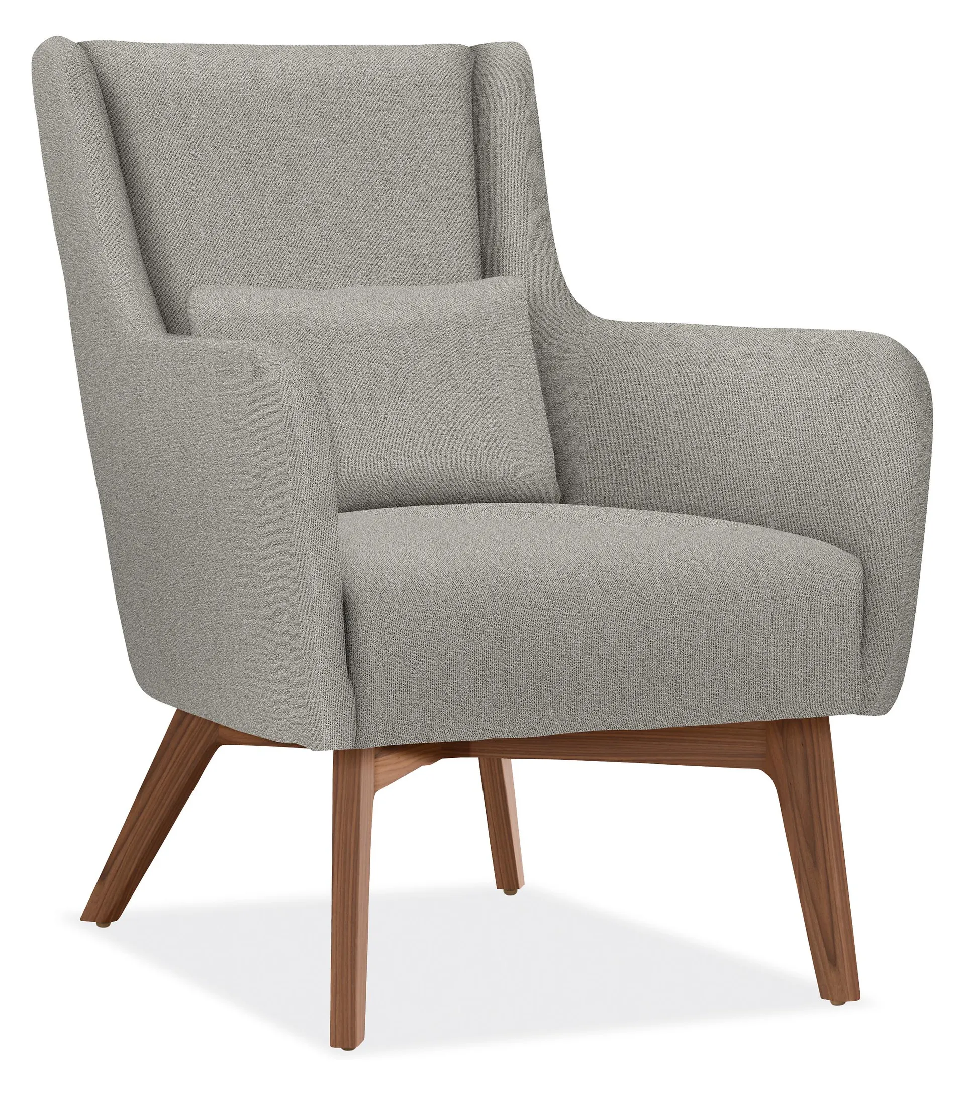 Hillard Chair in Boyer Grey with Walnut Base