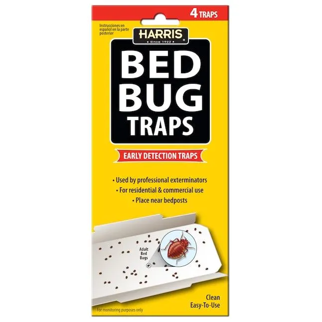 Harris Bed Bug Killer Traps Indoor Insect trap 4 -Pack