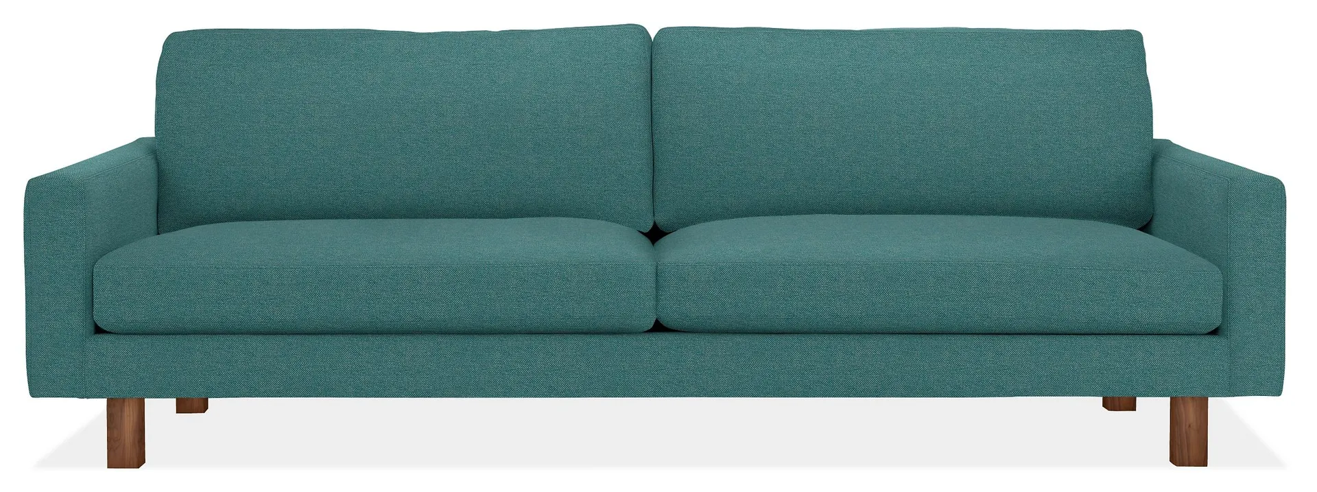 Pierson 89" Sofa in Tatum Teal with Walnut Legs