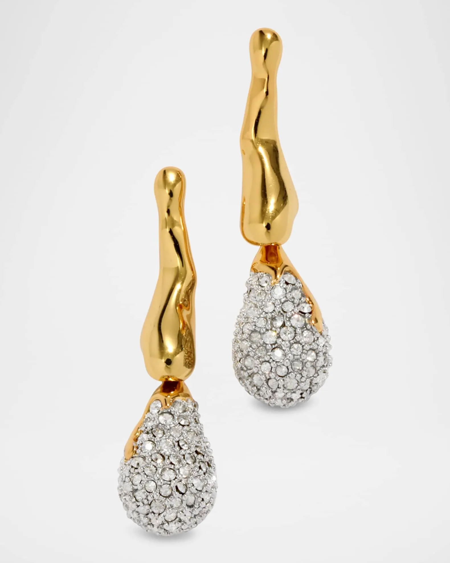 Solanales Gold-Plated Crystal Dewdrop Earrings