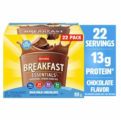 Carnation Breakfast Essentials Powder Breakfast Drink Mix Chocolate Shake Packets