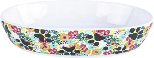 Play On Floral Ceramic Cat Bowl, 8 Ounces