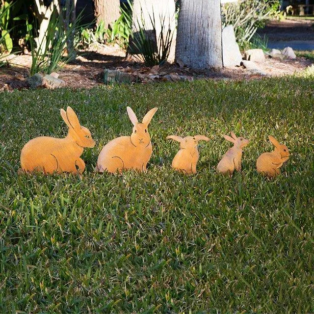Bunny Family Garden Sculptures - Set of 5
