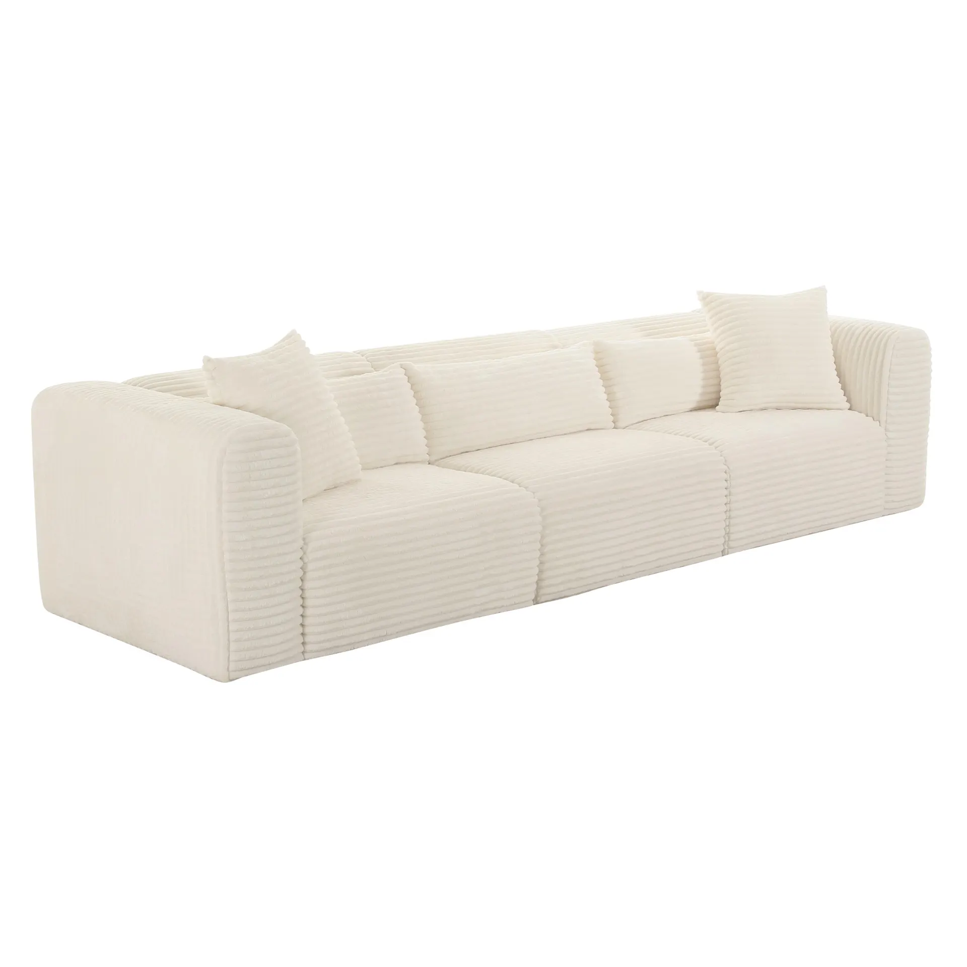 Tarra 118" Fluffy Oversized Corduroy Modular Sofa