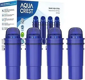 AQUA CREST CRF-950Z NSF Certified Pitcher Water Filter, Replacement for Pur CRF950Z, DS-1800Z, PPT700W, PPF951K, CR-1100C, CR-6000C, PPT711W, PPT711, PPT710W, PPT111W and More Pur Pitchers (Pack of 4)