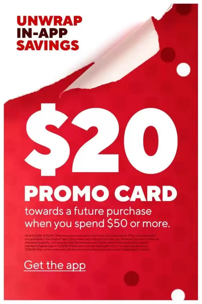 Weekly ad Staples flyer from November 17 to November 23 2024 - Page 1