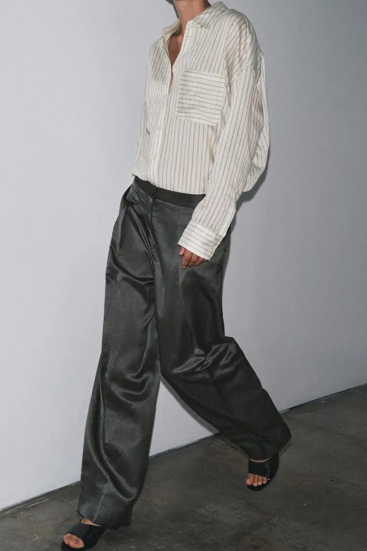 SATIN LINEN PANTS ZW COLLECTION