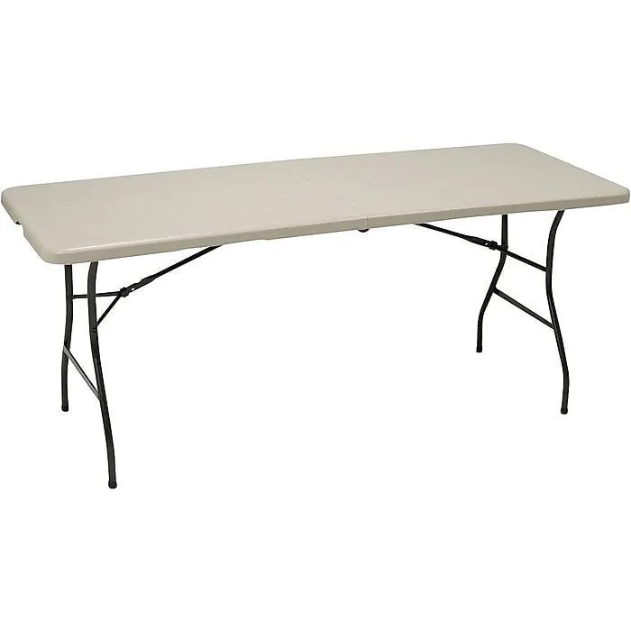 Staples 6' x 30" Heavy Duty Plastic Folding Table,