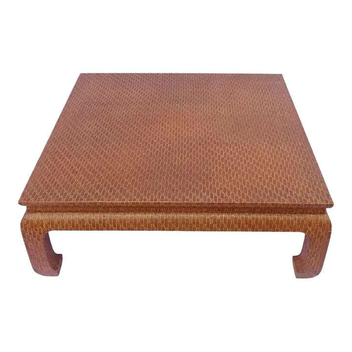 Asian Inspired Baker Raffia Wrapped Coffee Table