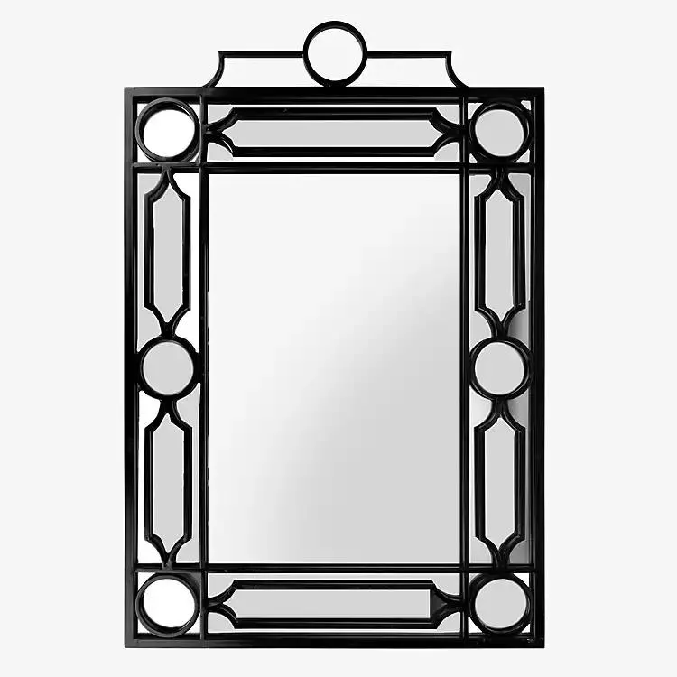 Black Metal Geometric Paned Wall Frame