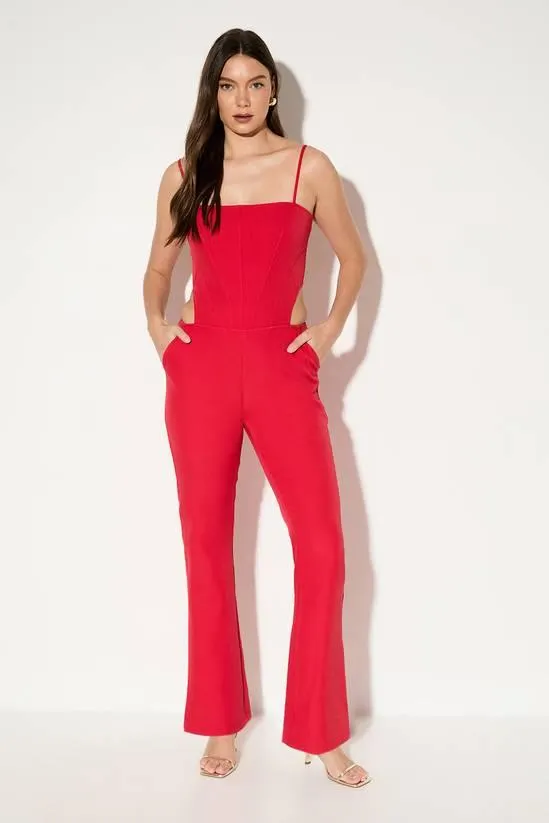 Tailored Cut Out Corset Jumpsuit