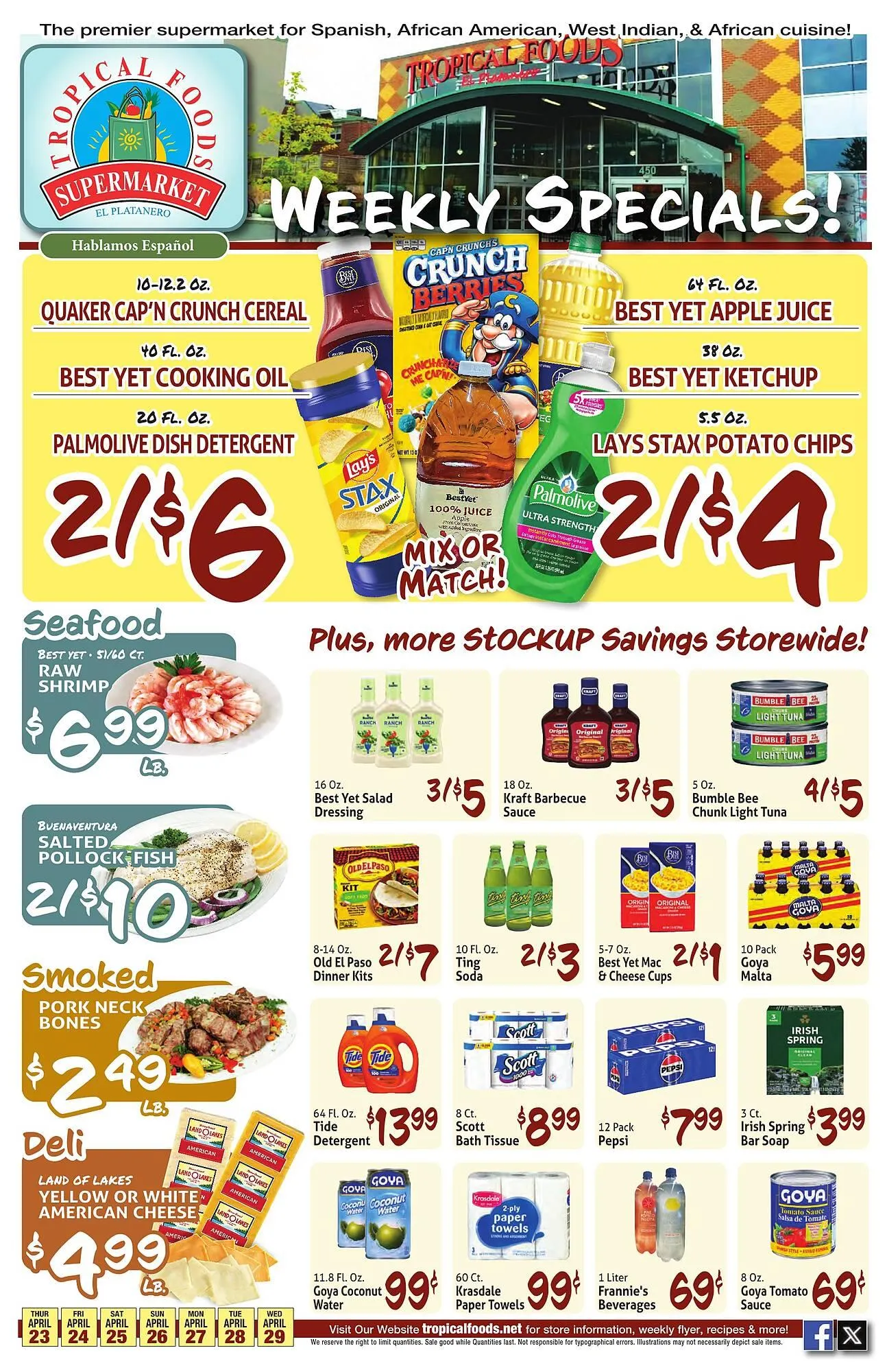 Weekly ad Tropical Foods Supermarket weekly ad from April 23 to April 29 2026 - Page 1