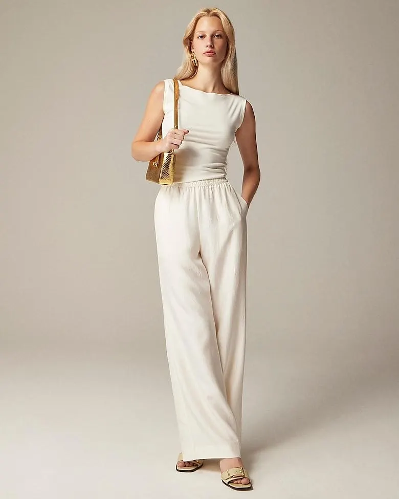 Stratus pant in textured satin