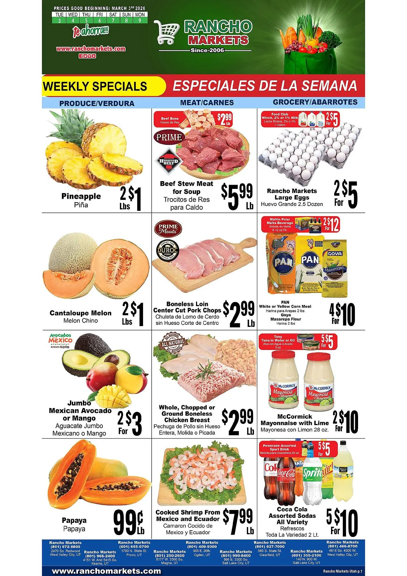 Weekly ad Rancho Markets weekly ad from March 3 to March 9 2026 - Page 1