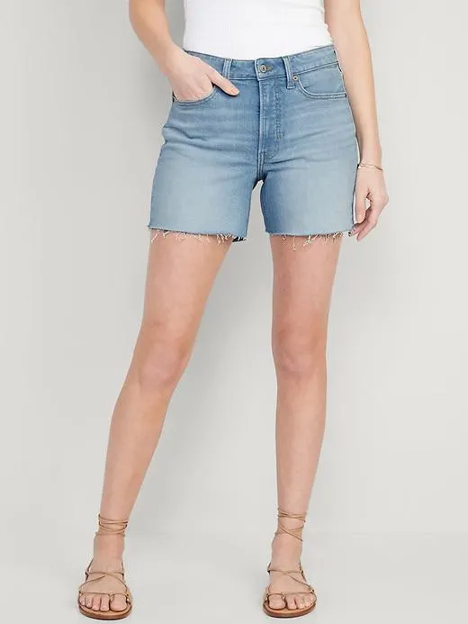High-Waisted OG Straight Cut-Off Jean Shorts for Women -- 5-inch inseam