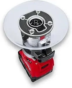 WOOD GRAIN JUNKI® TrimFit Pro® Round Router Base Plate Compatible with Milwaukee M18 FUEL 2723-20 Compact Router, Pre-Drilled, 6" Diameter, 3/8" Thick Acrylic, Router Accessory Made in USA