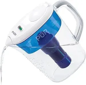 PUR Ultimate Filtration Water Filter Pitcher, 7 Cup, Clear/Blue
