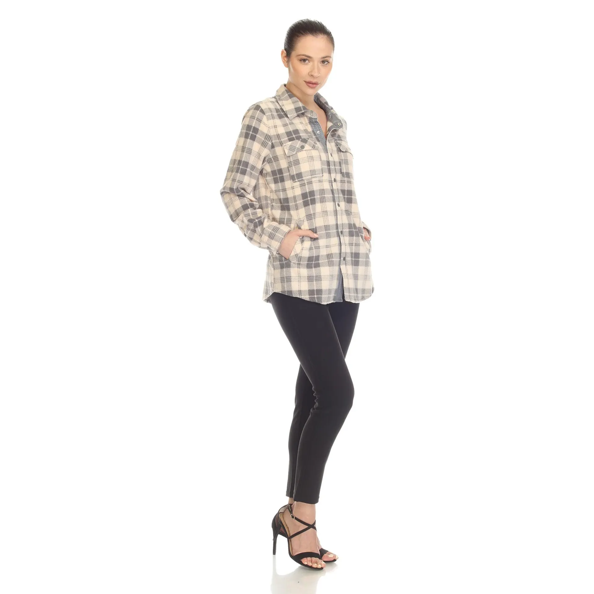 White Mark Women's Flannel Plaid Shirts