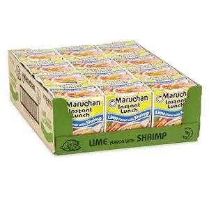 Maruchan Instant Lunch Lime with Shrimp, Ramen Noodle Soup, Microwaveable Meal, 2.25 Oz, 12 Count