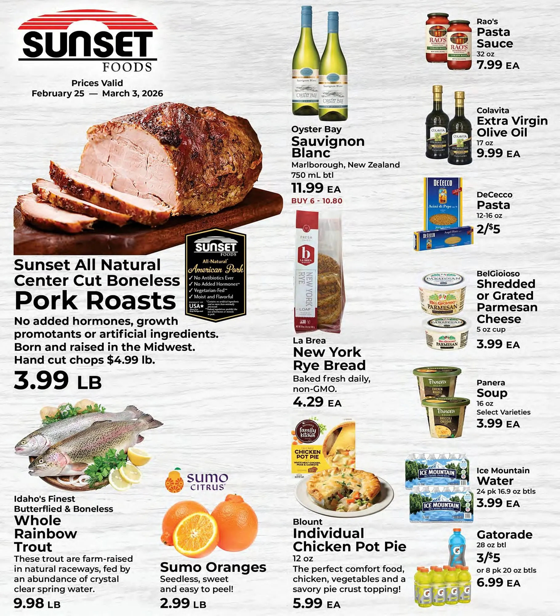 Weekly ad Sunset Foods weekly ad from February 25 to March 3 2026 - Page 1
