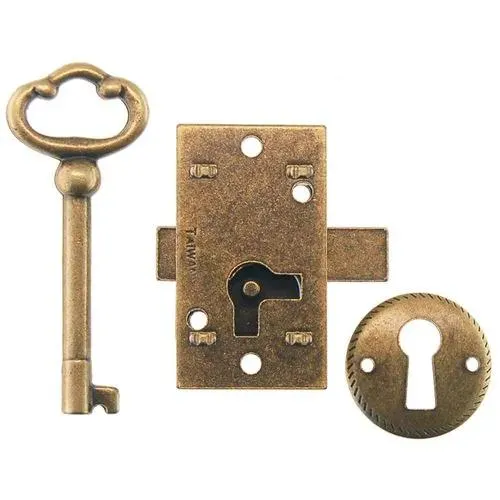 Restorers Classic Antique Brass Non Mortise Furniture Lock