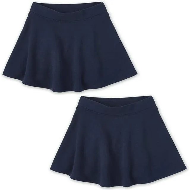 The Children's Place Girls Uniform French Terry Knit Skort, 2-Pack, Sizes XS-XXL