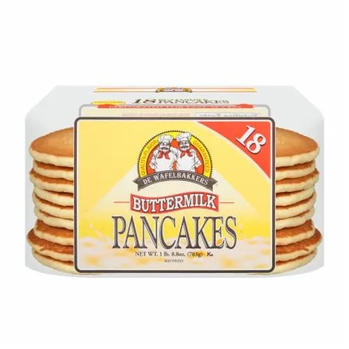 De Wafelbakkers Frozen Buttermilk Pancakes, 18 Count Pack
