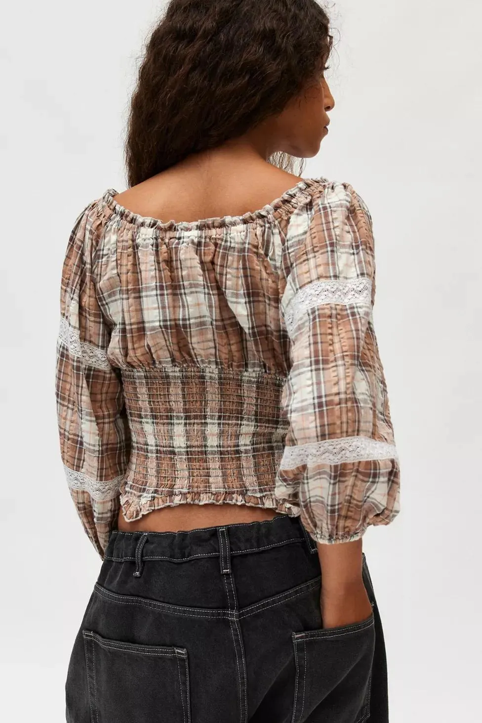 Kimchi Blue Marley Long Sleeve Check Blouse